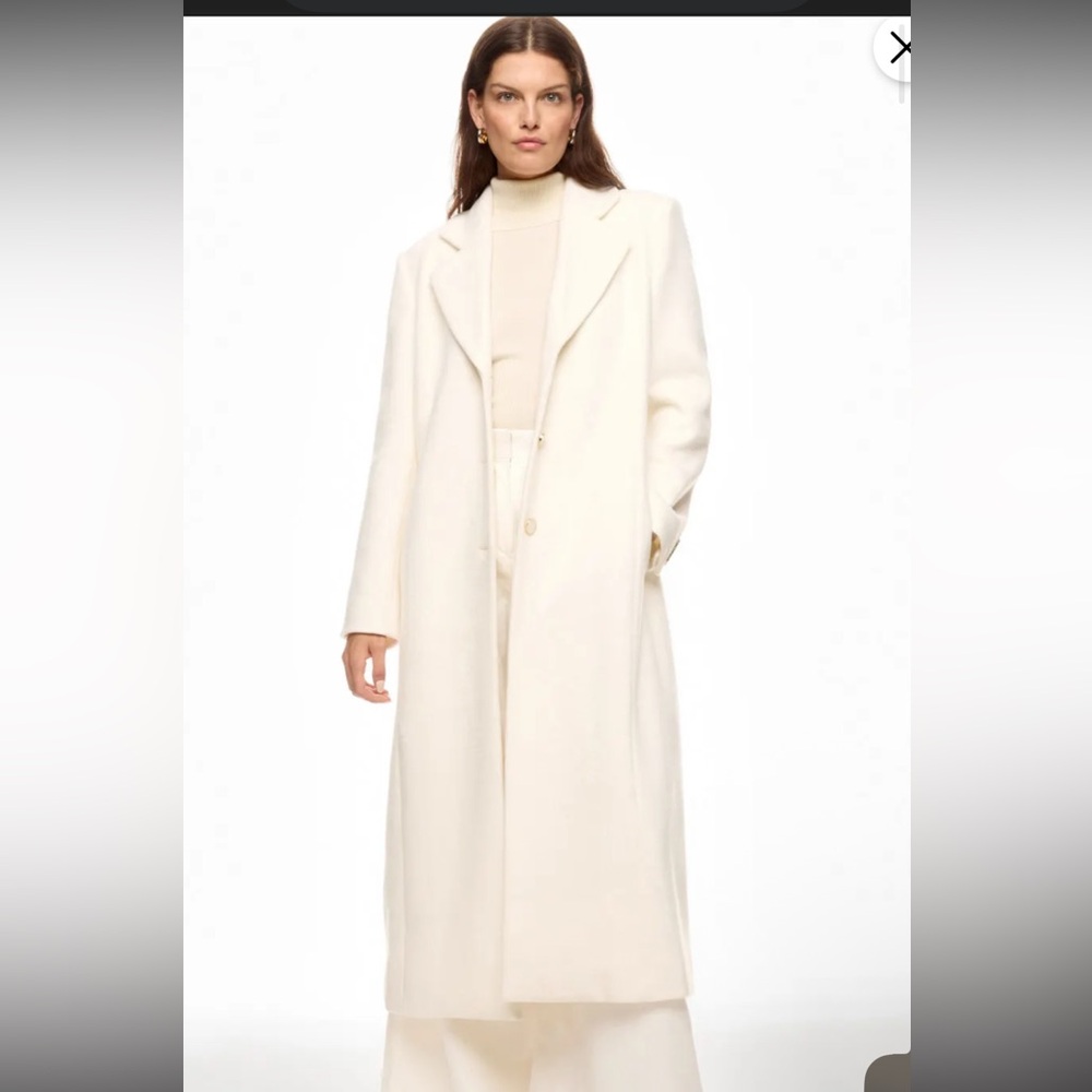 Ronny Kobo Ronny Kobo X Rtr Tailored Single Breasted Wool Coat Cream Size 8